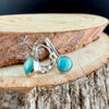 Kingman Turquoise Lever Back Earrings • 6mm Round Cabochon • Sterling Silver Dangle