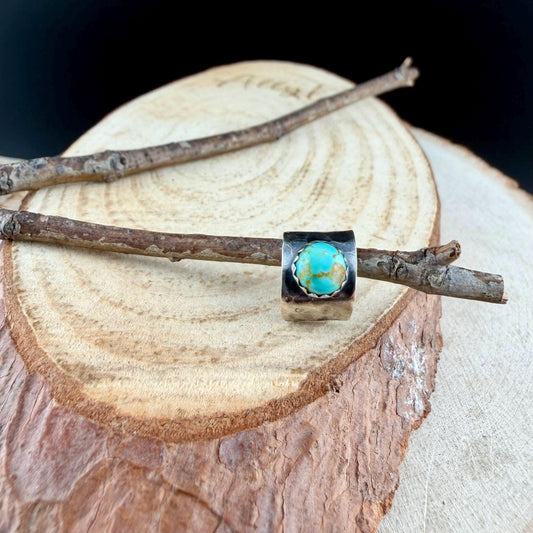 Turquoise 6mm Ear Cuff • Stylish Sterling Silver Faux Conch Wrap - No Piercing Required