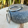 Sterling Silver Hoop Earrings • Push‑Back Post Hoops • Oxidized Swirl Pattern • Lightweight 925