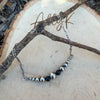 Navajo Pearl & Onyx Graduated Bar Chain Bracelet | Sterling Silver Southwest Elegance