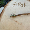 3mm Kingman Turquoise Stud Earrings • Sterling Silver • Tiny Blue Green Turquoise Studs