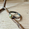 6mm Number 8 Turquoise Ring • Floral Sterling Silver Band • Southwest Jewelry