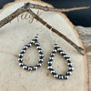5mm Navajo Pearl Teardrop Earrings • Sterling Silver Southwestern Hoops