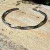 Sterling Silver Zig‑Zag Twist Cuff Bracelet • Oxidized Stacking Jewelry