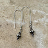 Sterling Silver Desert Pearl Earrings • Dainty Oxidized Saucer Pearls • Lightweight Drops