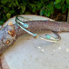 Sterling Number 8 Turquoise Cuff Bracelet Set • Hand‑Forged Two‑Piece Stack