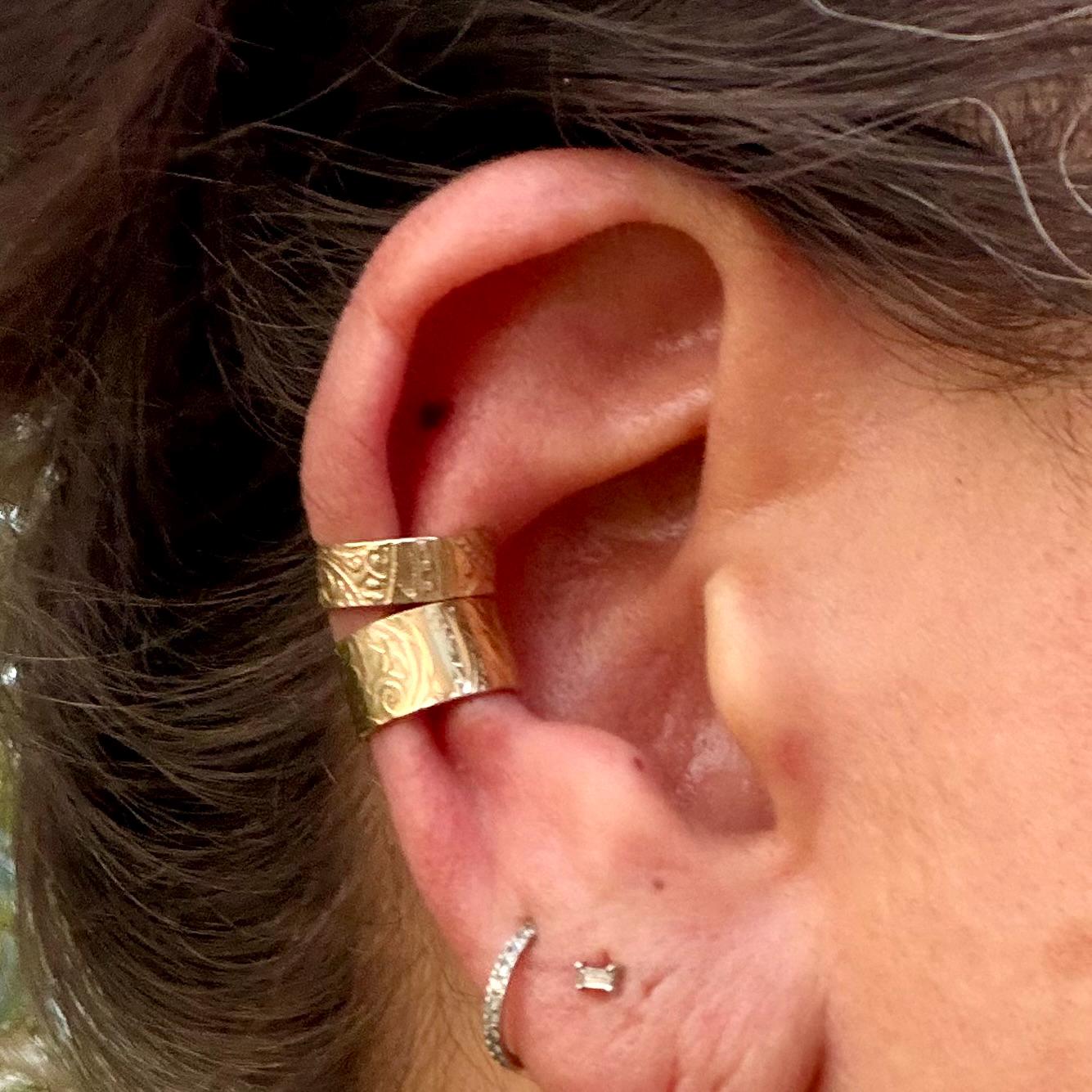 14k Gold Filled Ear Cuff • Paisley Conch Wrap • No Piercing Cartilage Wrap