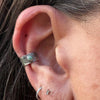 4mm Black Bridge Variscite Ear Cuff • Sterling Band • Fine Silver Bezel • No Piercing