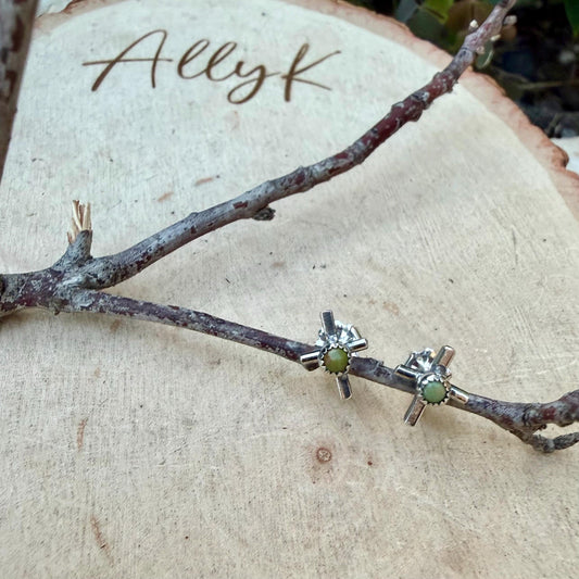10mm Sterling Cross Earrings • Dainty Western Cross Studs