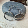 Rustic Silver Hoop Earrings • Argentium Braided Wire • 2 Inch Drop