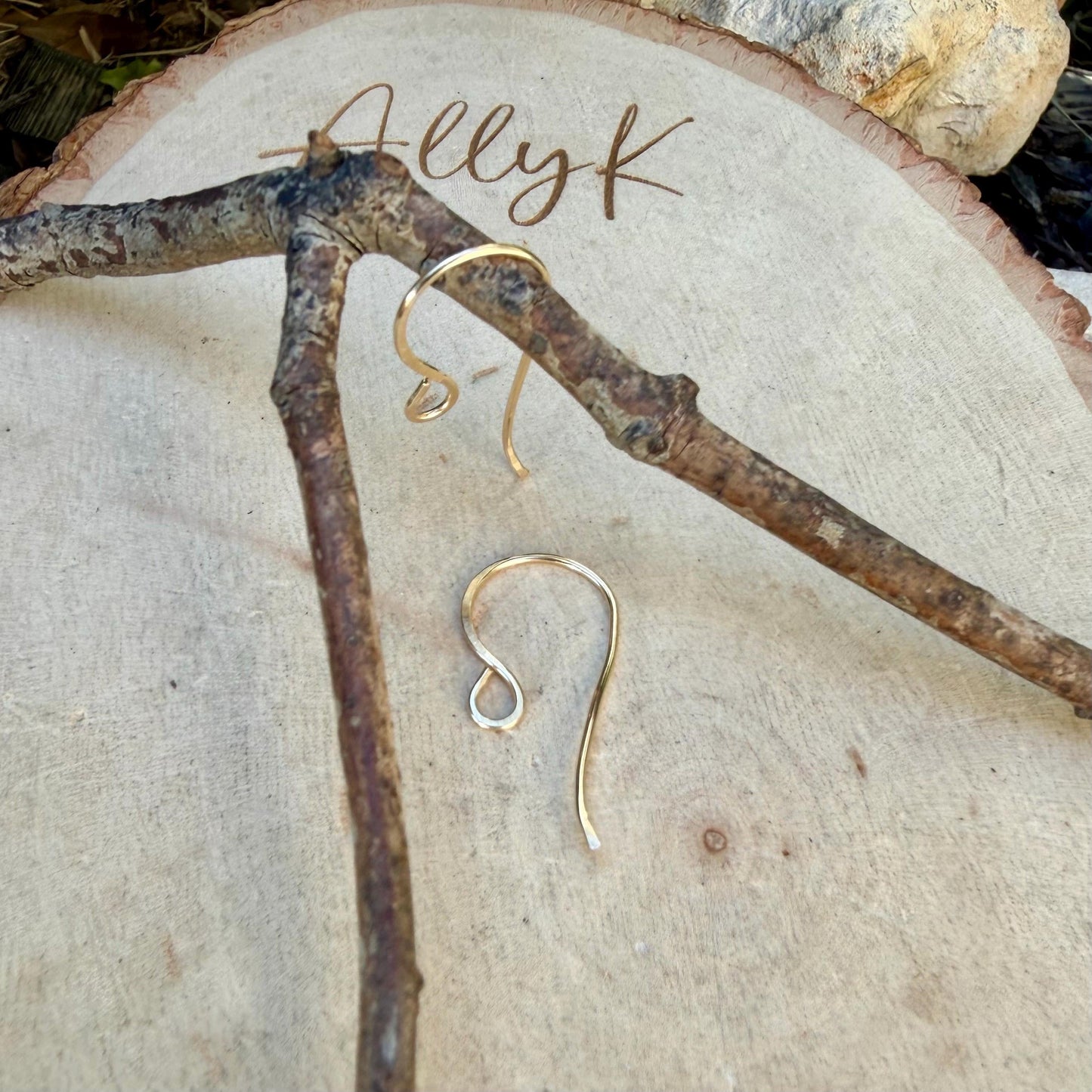 20g 14k Gold‑Filled French Hook Ear Wires • 3/4 or 1 Inch • Hand‑Forged