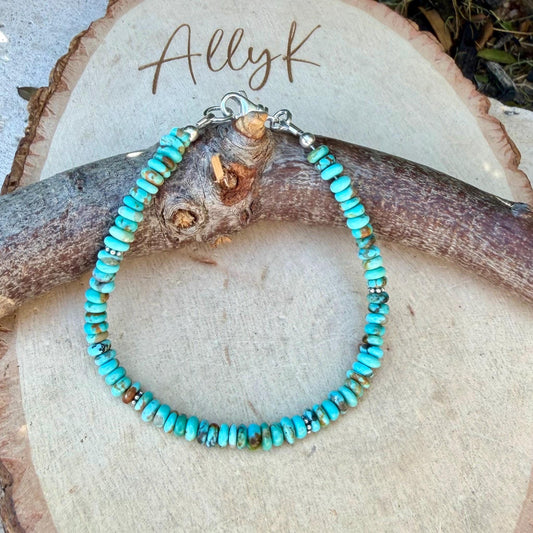 Kingman Blue Turquoise Bracelet • Sterling Silver Southwest Jewelry