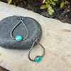 Turquoise Sterling Silver Teardrop Dangle Earrings • Rustic Southwestern Twist Wire