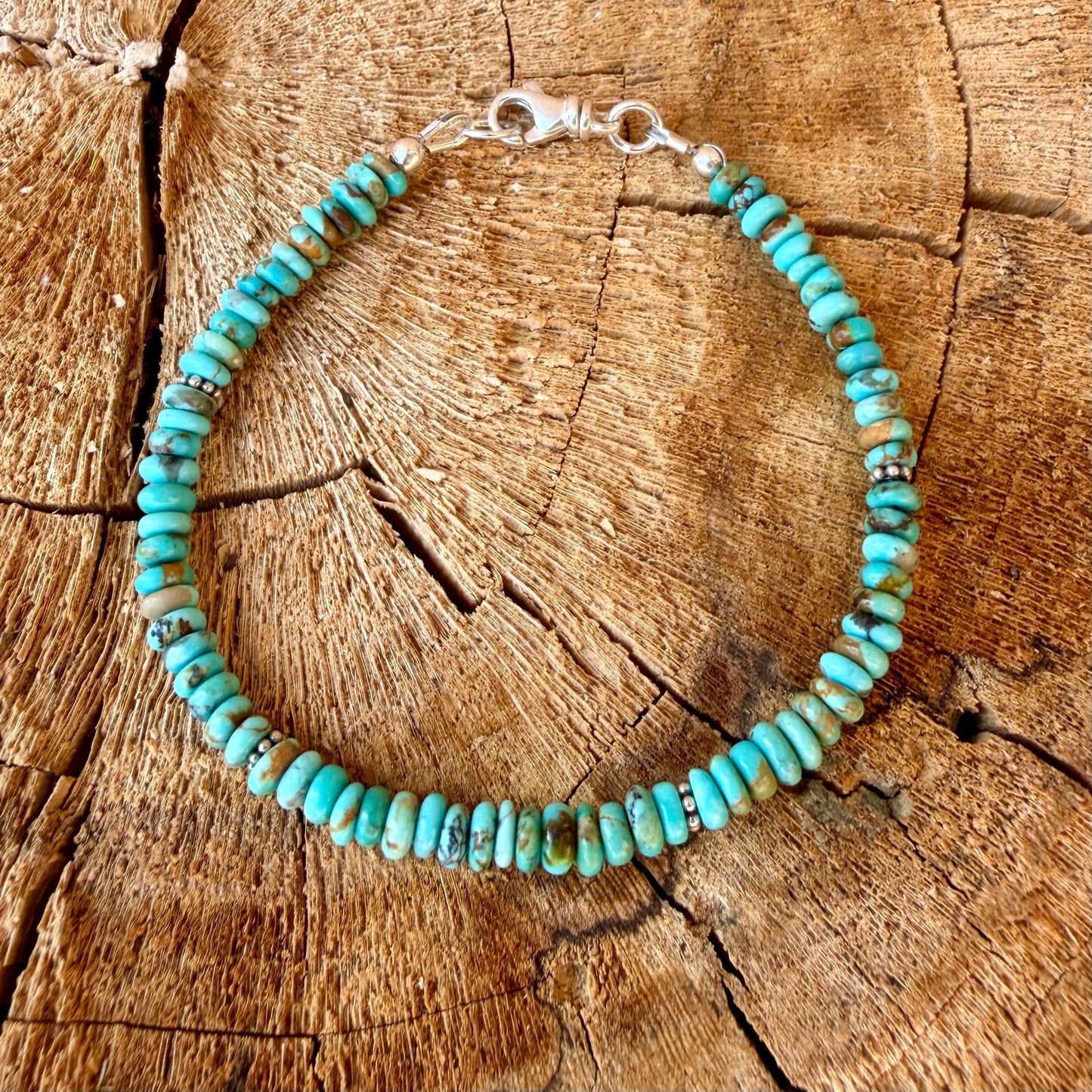Kingman Blue Turquoise Bracelet • Sterling Silver Southwest Jewelry