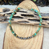 Green Turquoise & Desert Pearl Anklet • Dainty Southwestern Boho Jewelry
