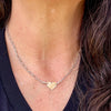Mixed‑Metal Heart Necklace • 14kt Gold‑Filled Heart • Sterling Mariner Chain • Dainty Minimalist Choker