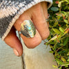 Turquoise Concho Sunflower Ring in Sterling Silver