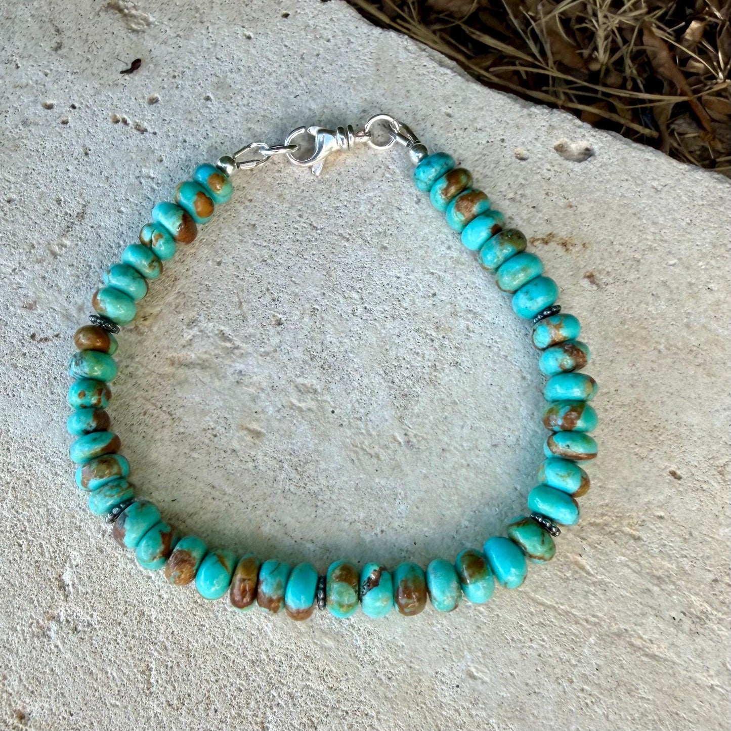 Kingman Blue Turquoise Bracelet • Sterling Silver Southwest Style