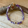 Chevron Amethyst Bracelet, Dainty Sterling Silver Bracelet, Natural Gemstone Jewelry