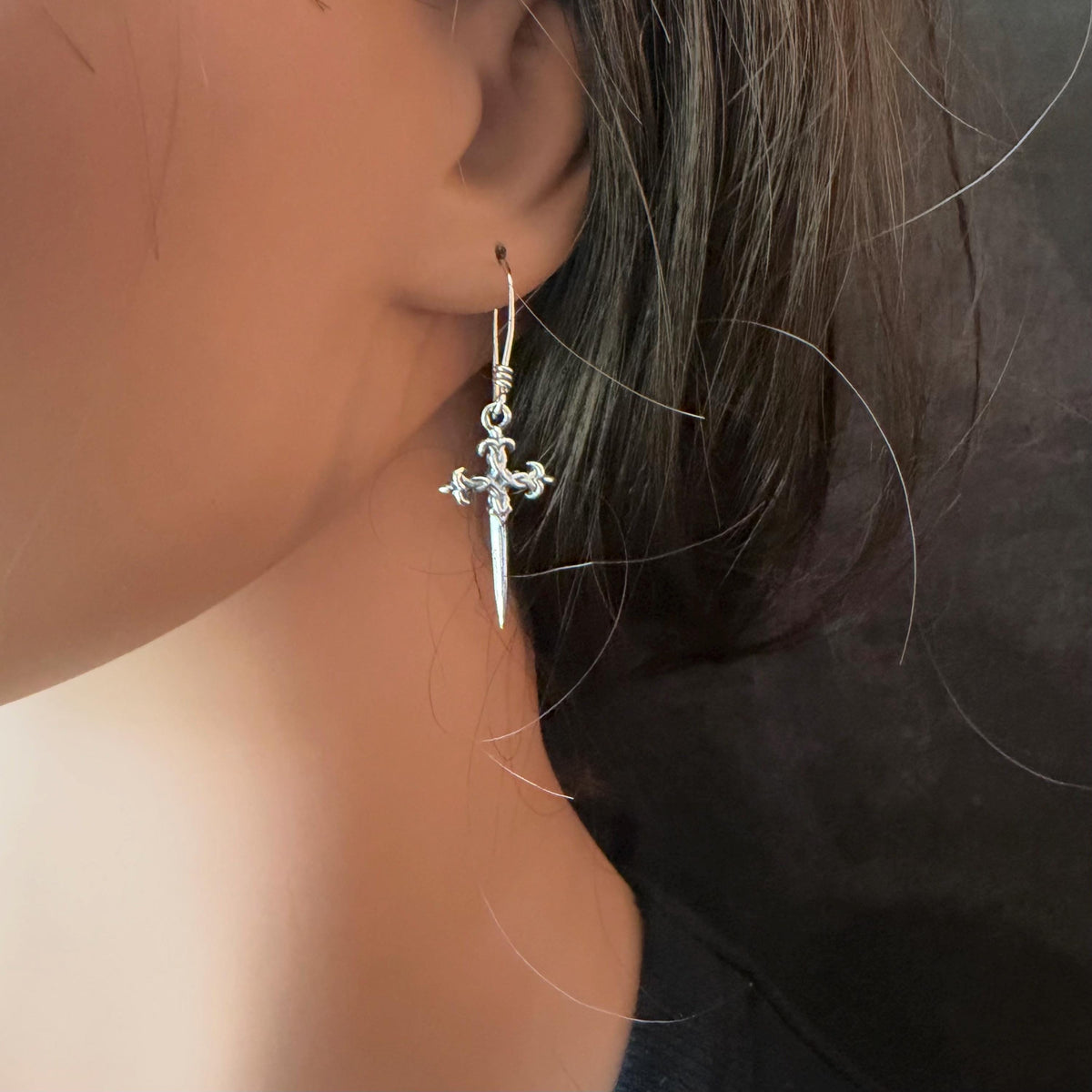 Sterling Silver Celtic Cross Dangle Earrings • Old World Faith Jewelry