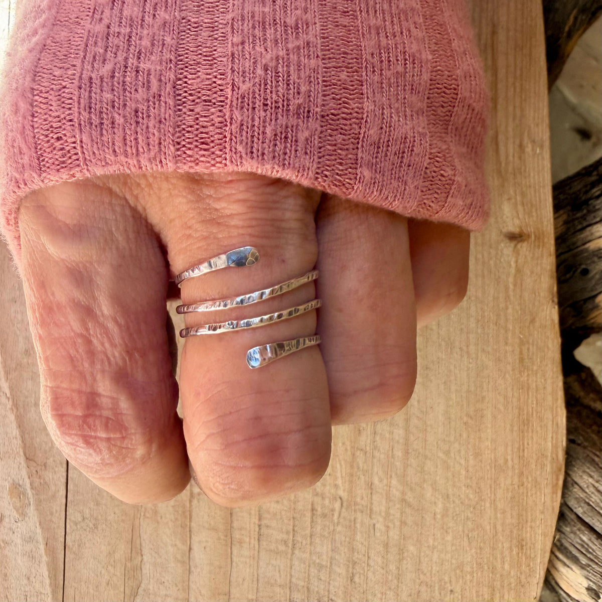 Sterling Silver Spiral Ring • Multi Coil Bypass Ring • Boho Chic Wrap Band
