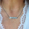 Larimar Bar Necklace • Sterling Silver Pendant • Paisley Southwestern Jewelry