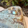 Blue Moon Turquoise Ring • Wide Sterling Silver Southwest Ring • Rare Turquoise • Western Artisan Jewelry
