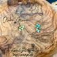 3mm Kingman Turquoise Stud Earrings • Greener or Bluer Option • Tiny Sterling Silver Bezel Studs