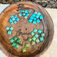 Turquoise Post Hoop Earrings • Sterling Silver • Kingman Blue or Green Square Turquoise