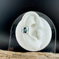 4mm Number 8 Turquoise Ear Cuff • Sterling Silver Wide Conch Band No‑Piercing