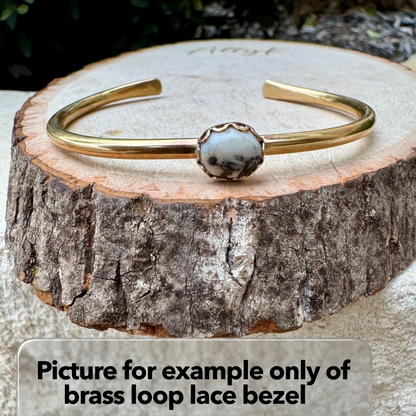 Brass Turquoise Bezel Bracelet – Handmade Adjustable Cuff Jewelry