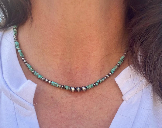 Navajo pearl and turquoise necklace