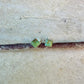 5mm Turquoise Stud Earrings Sterling Silver • Square Kingman Blue or Green Cab Posts