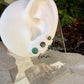Green Kingman Turquoise Stud Earrings • Sterling Silver Posts • 4mm Cabochons