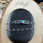 Sterling Silver Turquoise Double Strand Bar Chain Bracelet • Minimal Western Style • Number 8 Turquoise