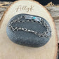 Sterling Silver Turquoise Double Strand Bar Chain Bracelet • Minimal Western Style • Number 8 Turquoise