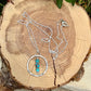 Arizona Blue Turquoise Circle Pendant Necklace • Sterling Silver • Southwestern Jewelry