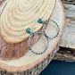 Turquoise Post Hoop Earrings • Sterling Silver • Kingman Blue or Green Square Turquoise