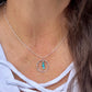 Arizona Blue Turquoise Circle Pendant Necklace • Sterling Silver • Southwestern Jewelry