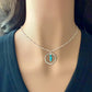 Arizona Blue Turquoise Circle Pendant Necklace • Sterling Silver • Southwestern Jewelry