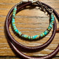 Turquoise leather wrap bracelet, genuine leather bracelet