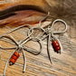 Sterling silver handmade bow earring with jasper, gemstone can be customized