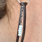 Leather earrings with heart chain and turquoise gemstone dangle / genuine leather earrings