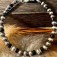 Navajo Pearl Bracelet with black onyx bracelet / sterling silver beaded gemstone bracelet