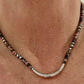 Navajo Pearl and Black Pink Rhodonite Necklace, Beaded Sterling Silver Necklace, Authentic Navajo Pearl Necklace Jewelry