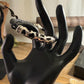 Braided leather bracelet with silver slider and magnet closure / wrap leather bracelet