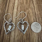 Silver Heart Dangle Earrings, White Howlite Stone, Gemstone Earrings, Sterling Silver Jewelry, Perfect Gift for Her
