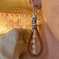 Leather earrings with heart chain / genuine leather earrings