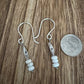 Sterling Silver dangle earrings with gemstone and sterling tube spacer