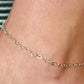 Heart chain sterling silver ankle bracelet / ankle bracelet